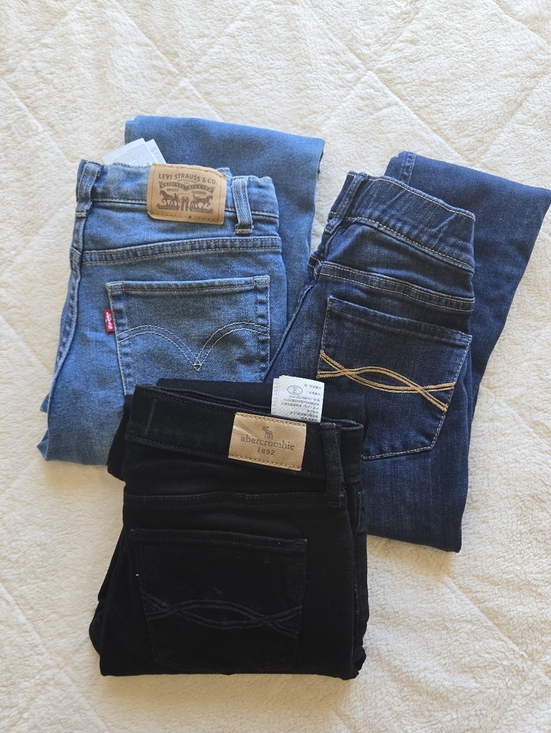 Abercrombie & Fitch Other - A&F Bundle Girl Kids Flare Jeans - Black and Dark Blue Color Size 13/14 Kids